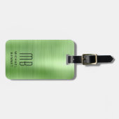 Elegant Mit Monogramm Green Gepäckanhänger (Vorderseite horizontal)