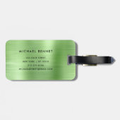 Elegant Mit Monogramm Green Gepäckanhänger (Rückseite horizontal)