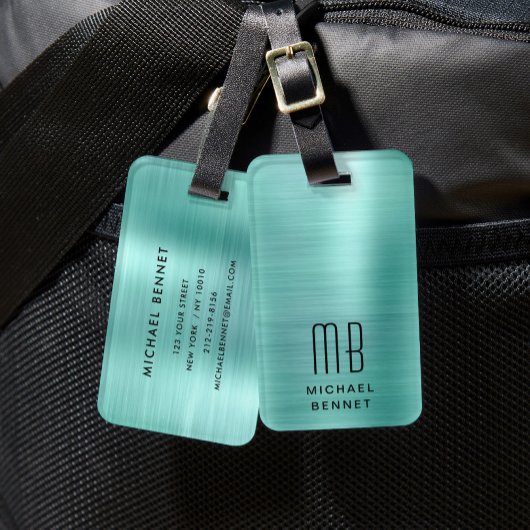 Elegant Mit Monogramm Green Gepäckanhänger