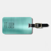 Elegant Mit Monogramm Green Gepäckanhänger (Vorderseite horizontal)