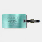 Elegant Mit Monogramm Green Gepäckanhänger (Rückseite horizontal)