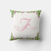 Elegant Mit Monogramm mit Name Rose Throw Kissen (Rückseite)