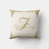 Elegant Mit Monogramm mit Name Rose Throw Kissen (Rückseite)