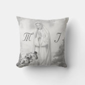 Elegant Mit Monogramm mit Name Rose Throw Kissen (Vorderseite)