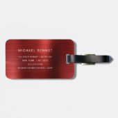 Elegant Mit Monogramm Red Gepäckanhänger (Rückseite horizontal)