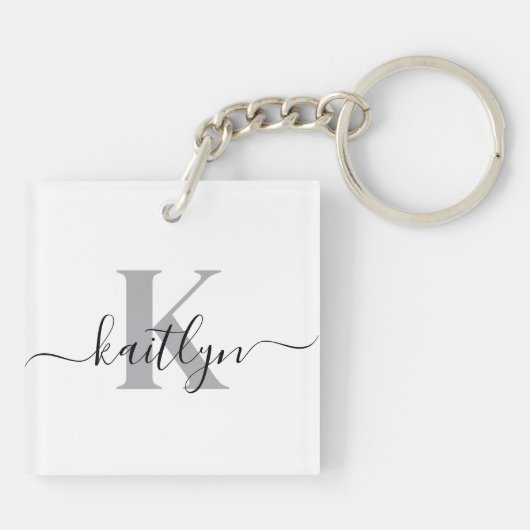 Elegant Mit Monogramm Schlüsselanhänger (Rückseite)