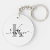 Elegant Mit Monogramm Schlüsselanhänger (Rückseite)