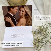 Elegant mit oder ohne Foto Danke Hochzeit Folienkarte