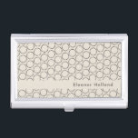 Elegant Mitte des Jahrhunderts Mod Tan Muster Pers Visitenkarten Dose<br><div class="desc">Elegante Mid Century Moderne,  Personalisierte Visitenkarte</div>