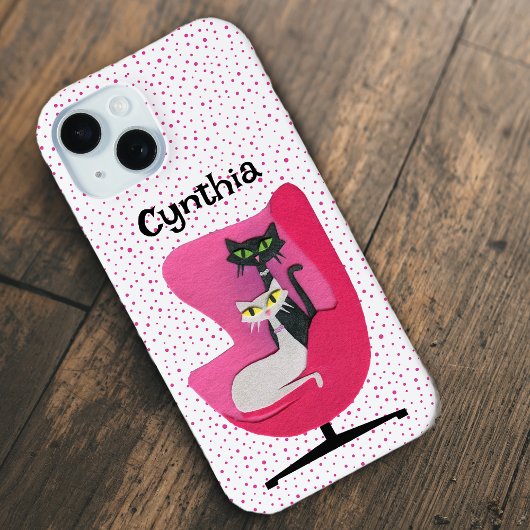 Elegant Mitte Jahrhundert Katzen Rosa Stuhl Pink P Case-Mate iPhone Hülle