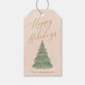 Elegant Mitte Jahrhundert Weihnachtsbaum Geschenkanhänger (Vorderseite)