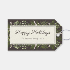 Elegant Mocha Botanical | Holiday Gift Tag Geschenkanhänger