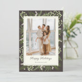 Elegant Mocha Botanical | Mocha Holiday Greeting Karte (Stehend Vorderseite)