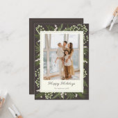 Elegant Mocha Botanical | Mocha Holiday Greeting Karte (Vorderseite/Rückseite Beispiel)