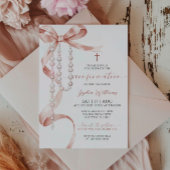 Elegant Mocha Bow & Rosary Bestätigung Einladung