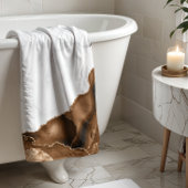 Elegant Mocha Brown Agate Gold Glitter Marble Badehandtuch