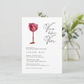 Elegant Moden Vino Before Vows Brautparty Einladung (Stehend Vorderseite)