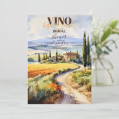 Elegant Moden Vino Before Vows Brautparty Einladung (Stehend Vorderseite)