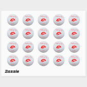 Elegant Moder Girly, Glitterie, Rote Lippen Runder Aufkleber (Blatt)