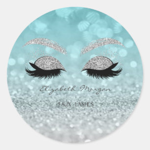 Elegant Moder Glittery Bokeh, Glitzer Imitate Lash Runder Aufkleber