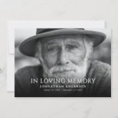 Elegant Modern 2-Photo Funeral/Memorial Service Einladung (Rückseite)