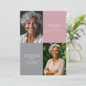 Elegant Modern 2-Photo Printed/Downloadable Death Ankündigung (Stehend Vorderseite)