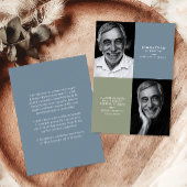 Elegant Modern 2-Photo Printed/Downloadable Death Ankündigung