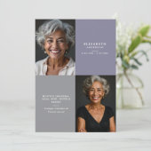 Elegant Modern 2-Photo Printed/Downloadable Death Ankündigung (Stehend Vorderseite)