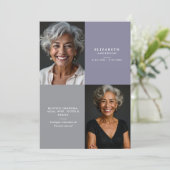 Elegant Modern 2-Photo Printed/Downloadable Death Ankündigung (Stehend Vorderseite)