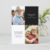 Elegant Modern 2-Photo Printed/Downloadable Death Ankündigung (Stehend Vorderseite)