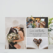 Elegant Modern 4 Foto Wedding Vielen Dank (Stehend Vorderseite)