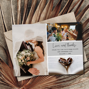 Elegant Modern 4 Foto Wedding Vielen Dank