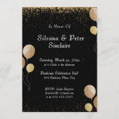 Elegant Modern 50th Anniversary Party Gold Black Einladung (Rückseite)