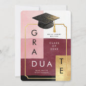 Elegant Modern Abstract Graduation Cap Party Einladung (Vorderseite)