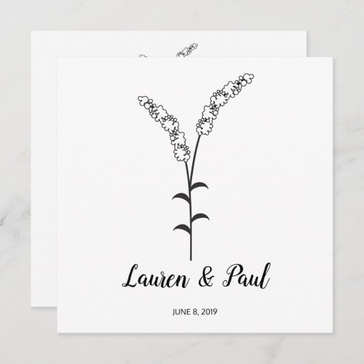 Elegant, Modern, and Minimalist Twigs Desig Einladung (Vorne/Hinten)