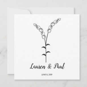 Elegant, Modern, and Minimalist Twigs Desig Einladung