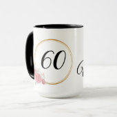 Elegant & modern Aquarell Floral 60. Geburtstag Tasse (Vorderseite Links)