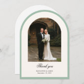 Elegant Modern Arch Photo Wedding Thank You Card Einladung (Vorne/Hinten)