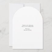 Elegant Modern Arch Photo Wedding Thank You Card Einladung (Rückseite)