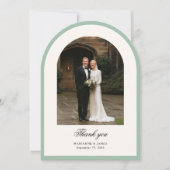 Elegant Modern Arch Photo Wedding Thank You Card Einladung (Vorderseite)