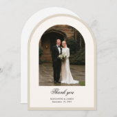 Elegant Modern Arch Photo Wedding Thank You Card Einladung (Vorne/Hinten)