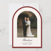 Elegant Modern Arch Photo Wedding Thank You Card Einladung (Vorderseite)