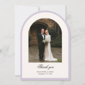 Elegant Modern Arch Photo Wedding Thank You Card Einladung (Vorderseite)