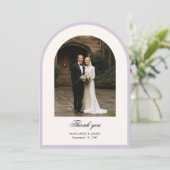 Elegant Modern Arch Photo Wedding Thank You Card Einladung (Stehend Vorderseite)