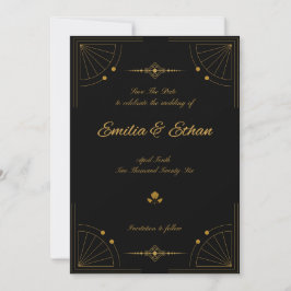 Elegant Modern Art Deco Save the Date