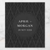 ELEGANT MODERN ART DECO VERZIERT FLORA WEDD WEINETIKETT (Einzelnes Label)