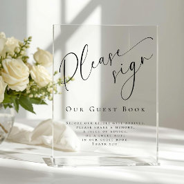 Elegant Modern Baby Shower Guest Book Acrylschild