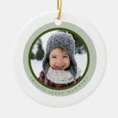 Elegant Modern Baby's First Christmas Keepake Keramik Ornament (Vorne)