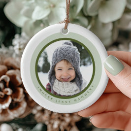 Elegant Modern Baby's First Christmas Keepake Keramik Ornament