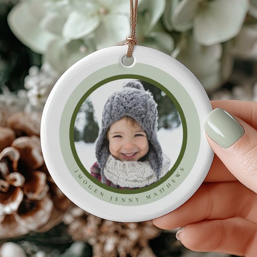 Elegant Modern Baby's First Christmas Keepake Keramik Ornament